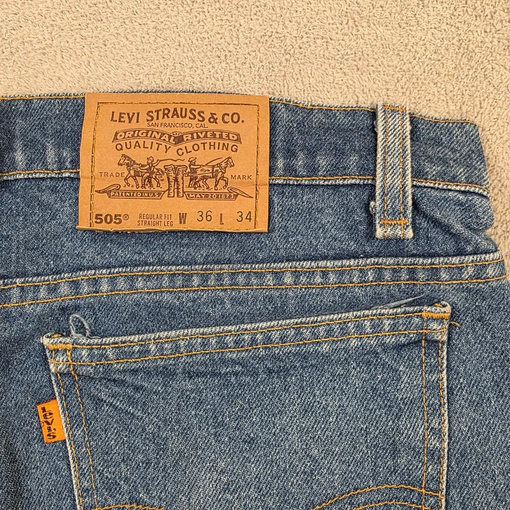 Levi's 505 Jeans Mens 36x34 (Fits 36x33) VTG Straight Orange Tab Vintage Skater